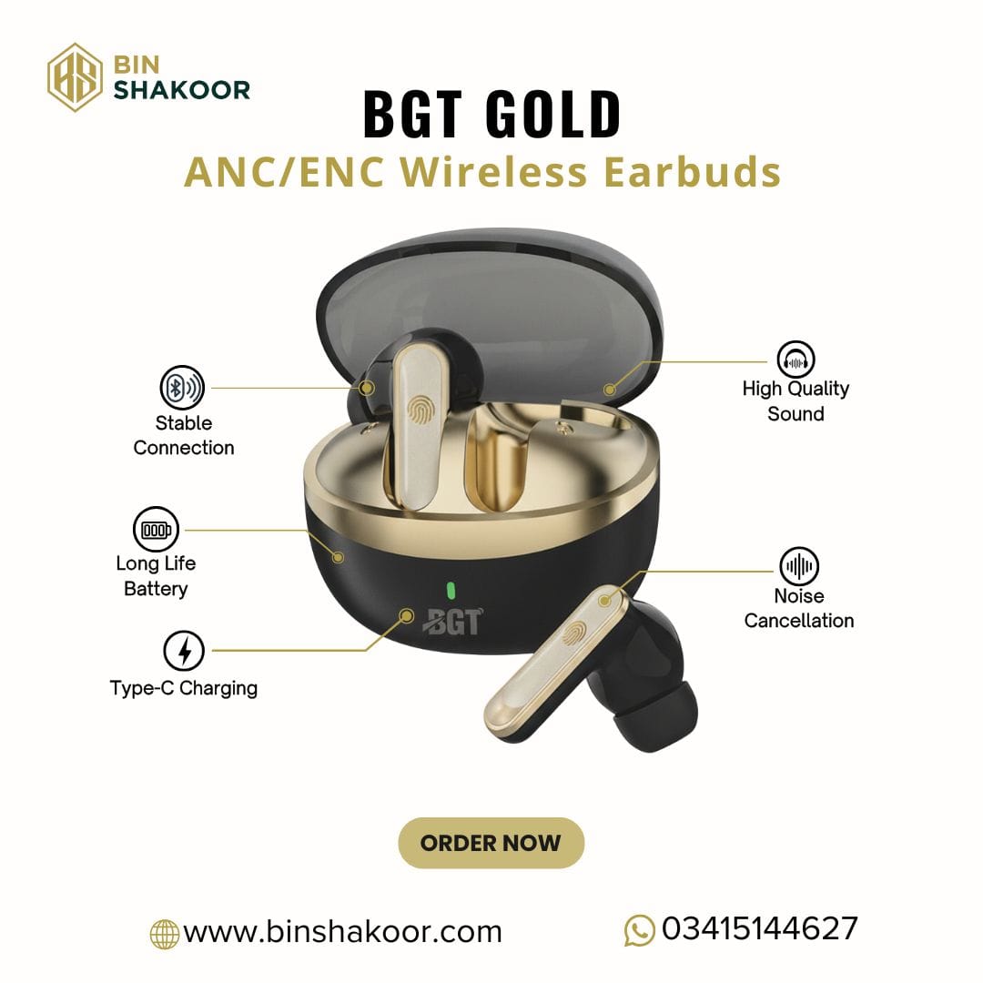 BGT Gold True Wireless Earbuds with ANC & ENC - Image 2