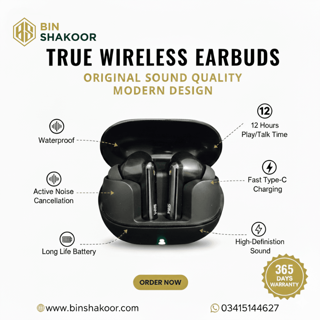 SRM True Wireless Earbuds Clear Sound long playback - Image 2