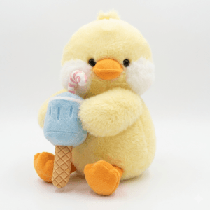 Cute Duck Plush Toy with Ice Cream Soft & Cuddly Stuffed Toy for Kids
