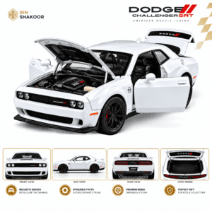 Dodge Challenger Die-Cast 1:32 Friction Car with Pull Back Action & Openable Doors
