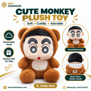 Cute Monkey Plush Toy with Removable Hood