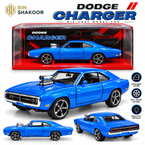 Dodge Charger Die-Cast Classic Muscle Car Model Friction Powered Pull-Back Toy & Collectible